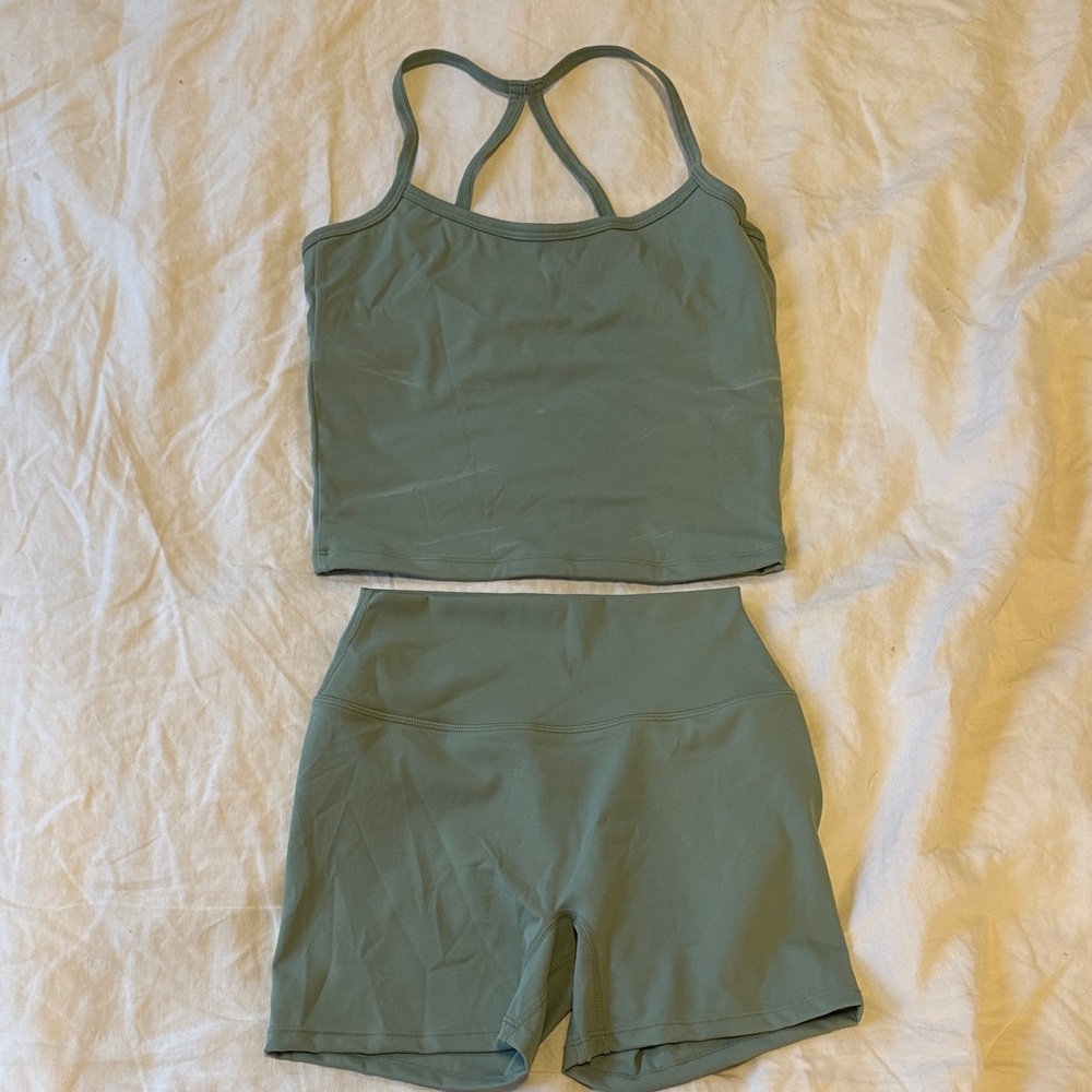 Sage green matching athletic set